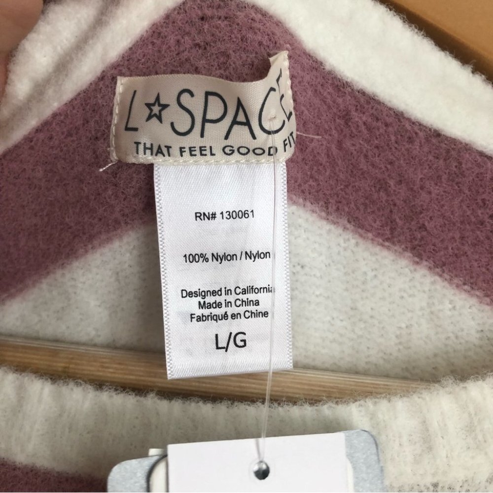 L*Space size Large Sequoia Color Strip Oversized Soft Sweater - Picture 4 of 7